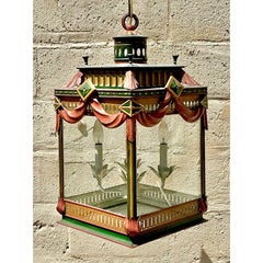 Vintage Regency Painted Swag Lantern