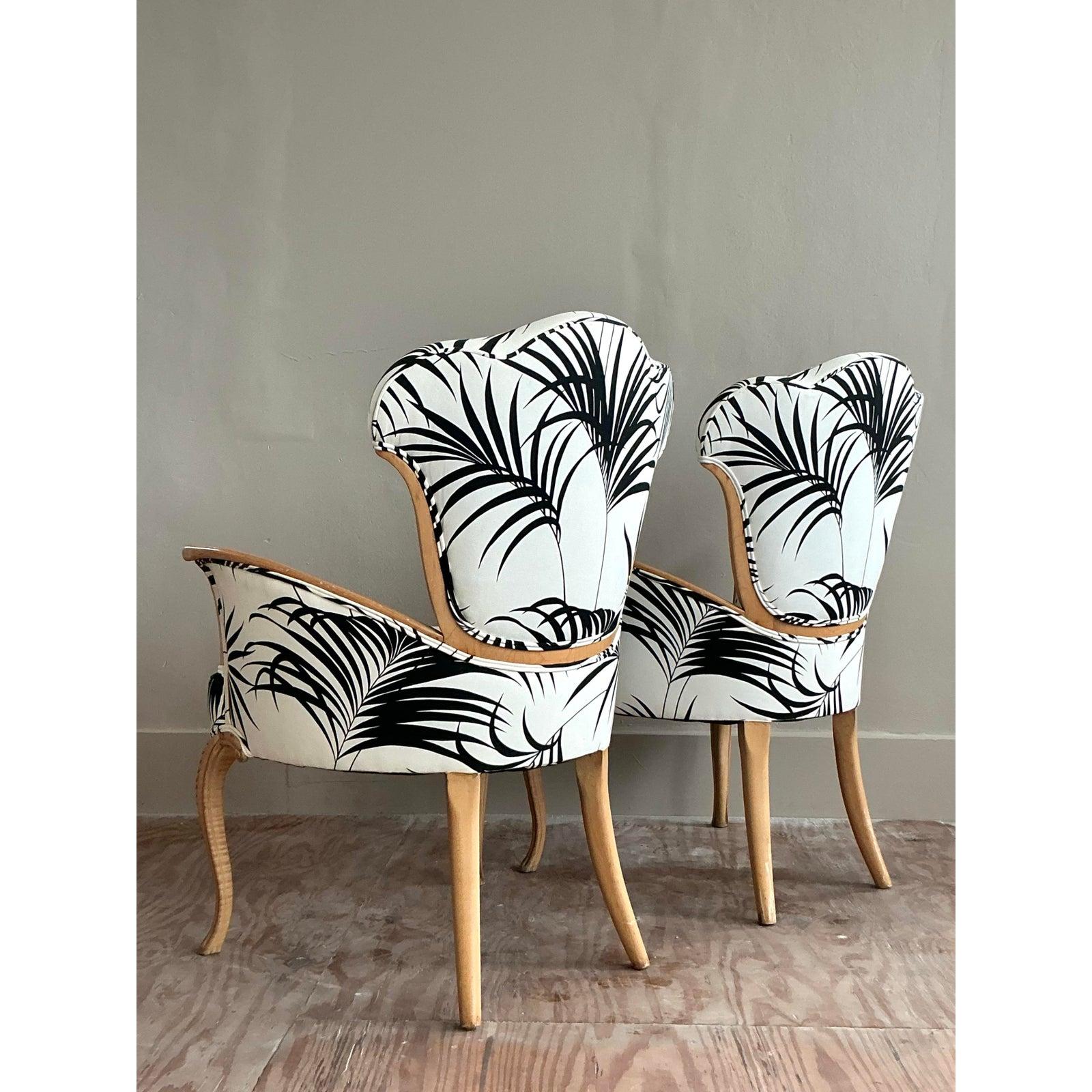Regency Paire de chaises longues en palmier d'époque Régence d'après Grosfeld House en vente