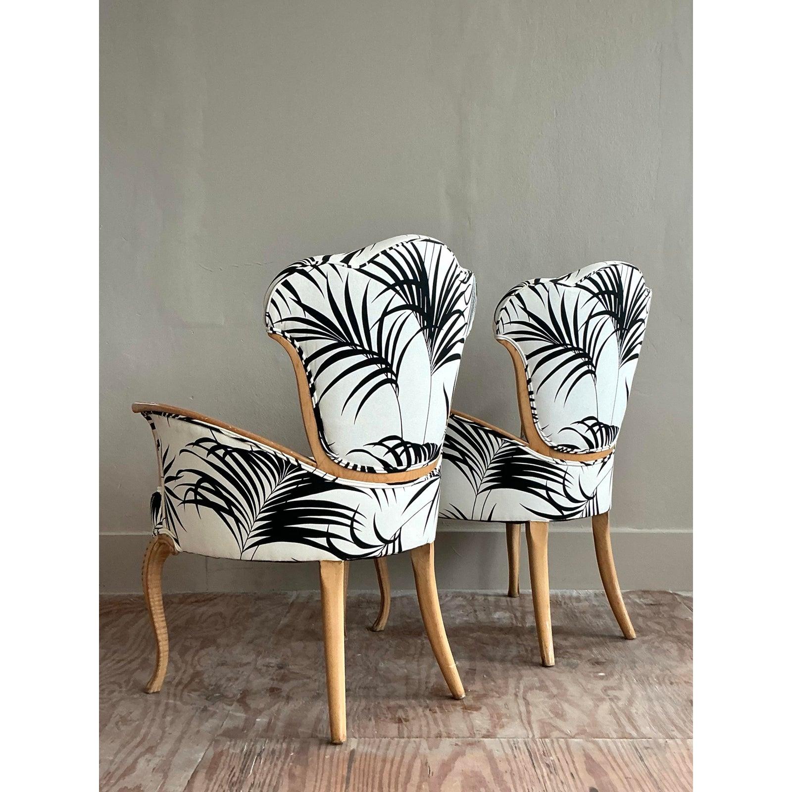 Paire de chaises longues en palmier d'époque Régence d'après Grosfeld House en vente 1