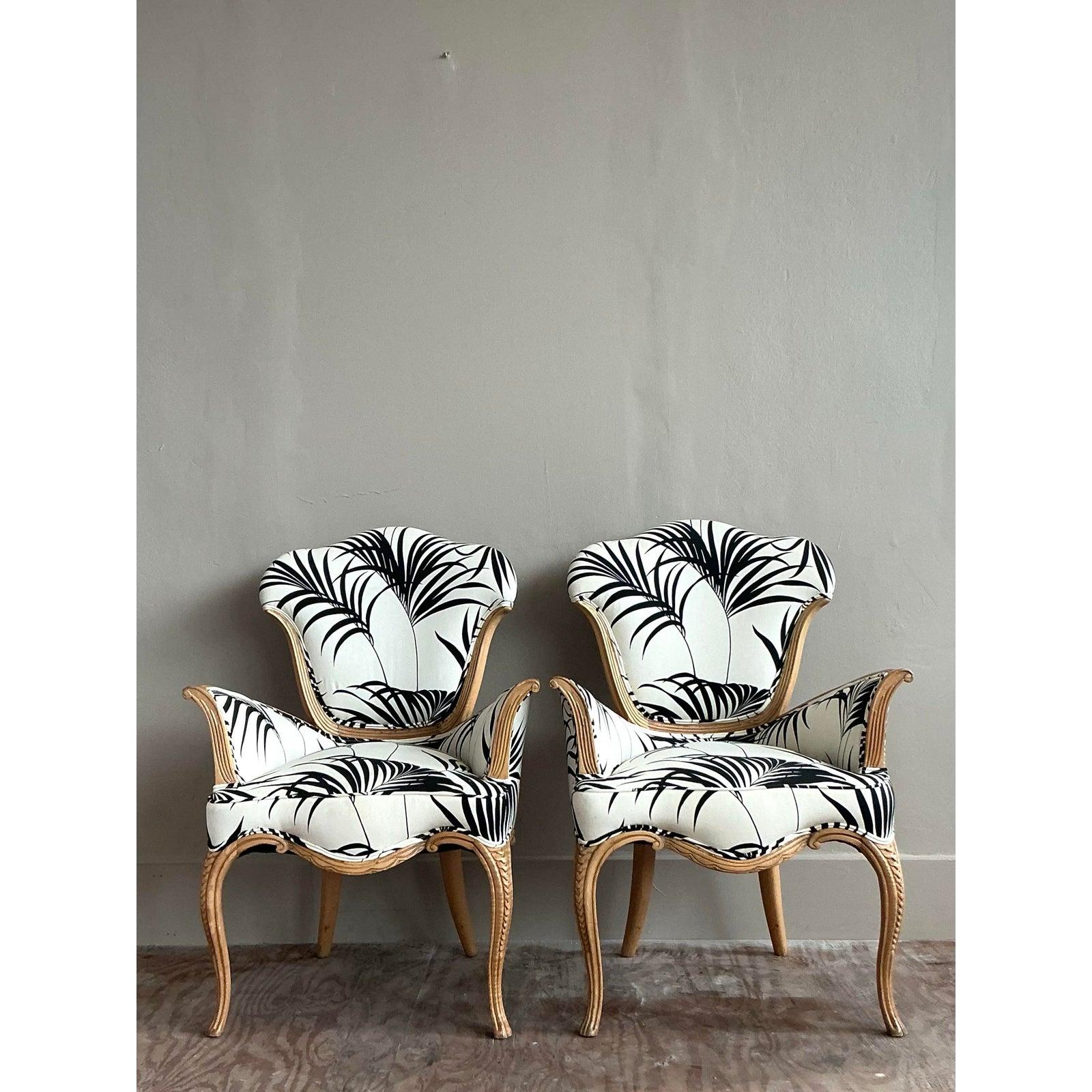 Paire de chaises longues en palmier d'époque Régence d'après Grosfeld House en vente 2