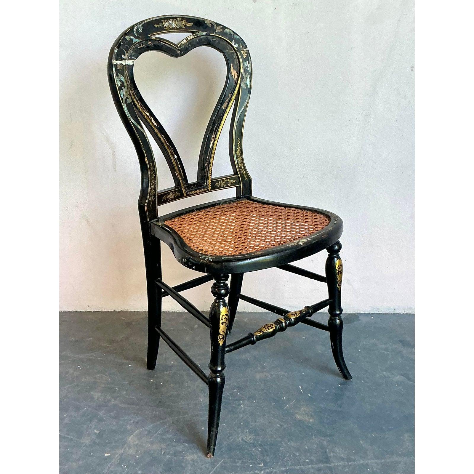 Vintage Regency Paper Mache Chair For Sale 4