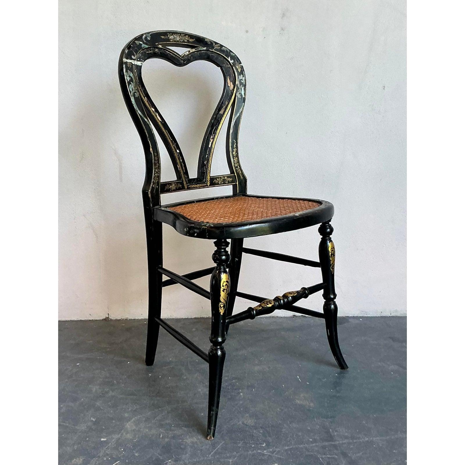 Vintage Regency Paper Mache Chair For Sale 5