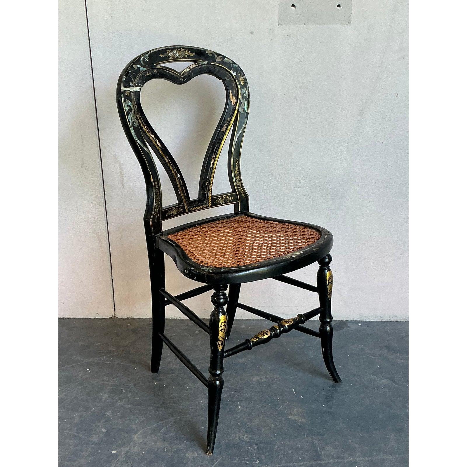 19th Century Vintage Regency Paper Mache Chair For Sale