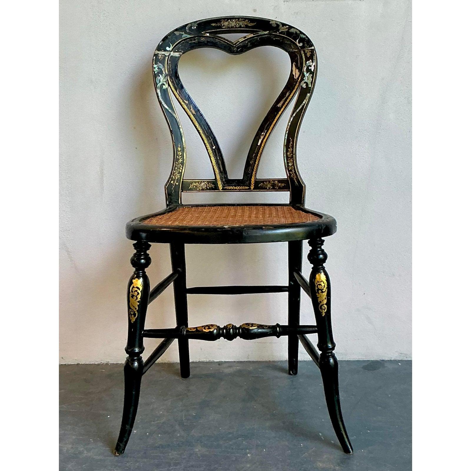 Vintage Regency Paper Mache Chair For Sale 2