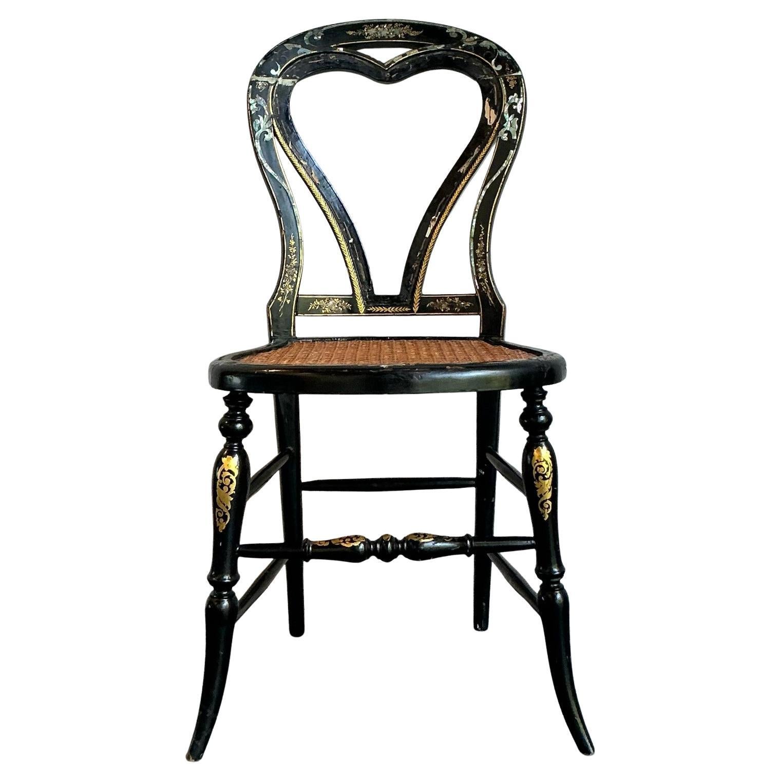 Vintage Regency Paper Mache Chair For Sale