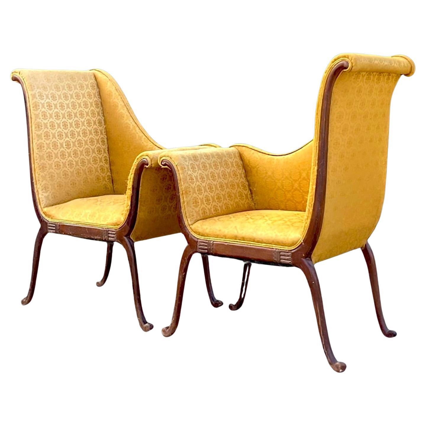 Vintage Regency Parker Deux Chairs - a Pair For Sale