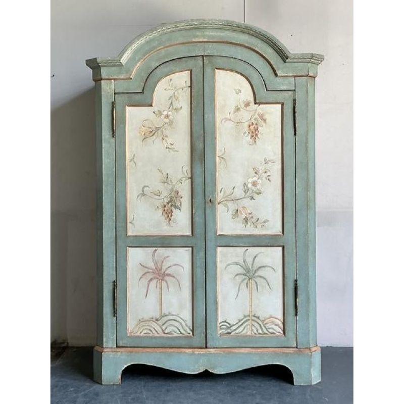 Armoire Vintage Regency Patina peinte à la main en vente 4