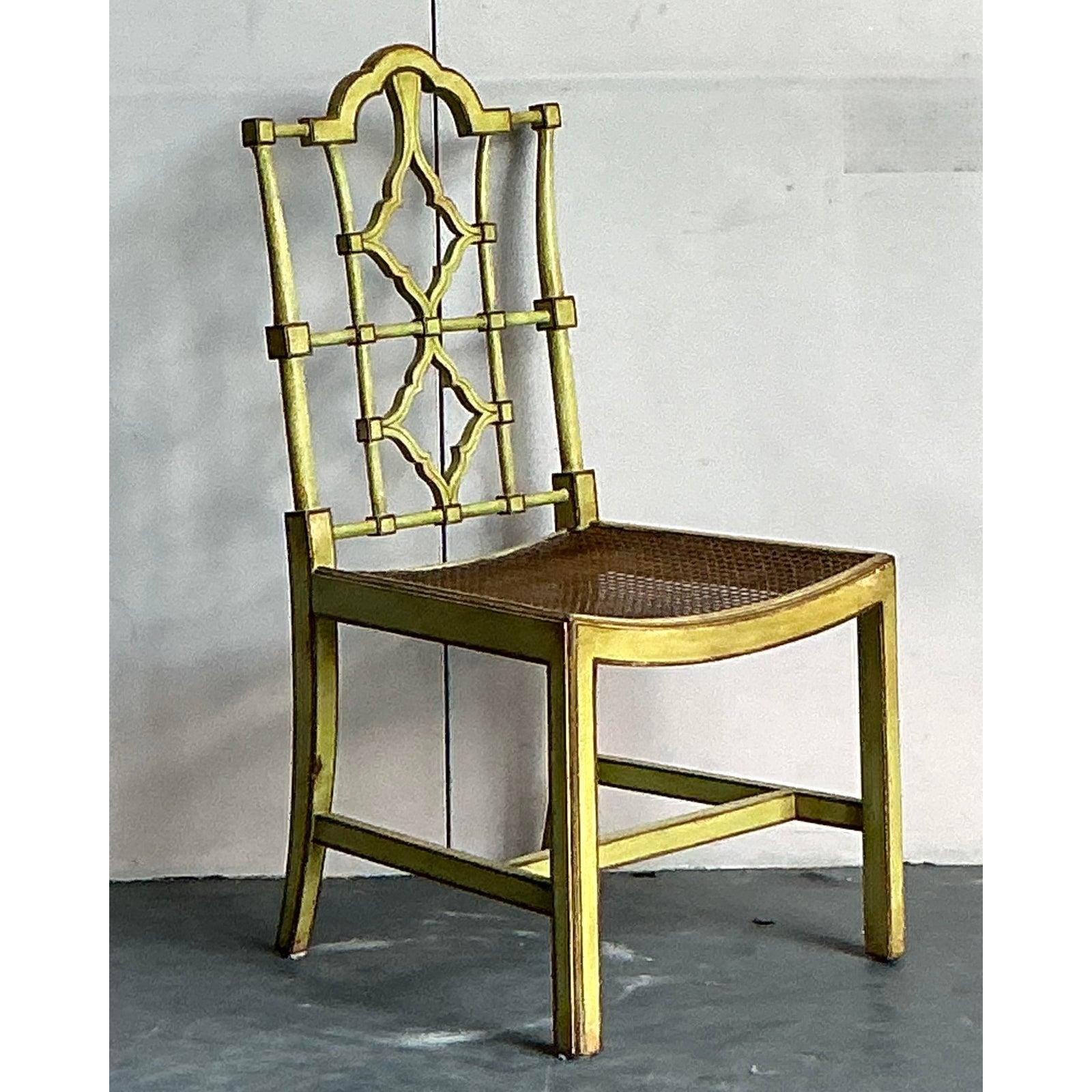 Vintage Regency Patina Pagoda Chair In Good Condition For Sale In West Palm Beach, FL