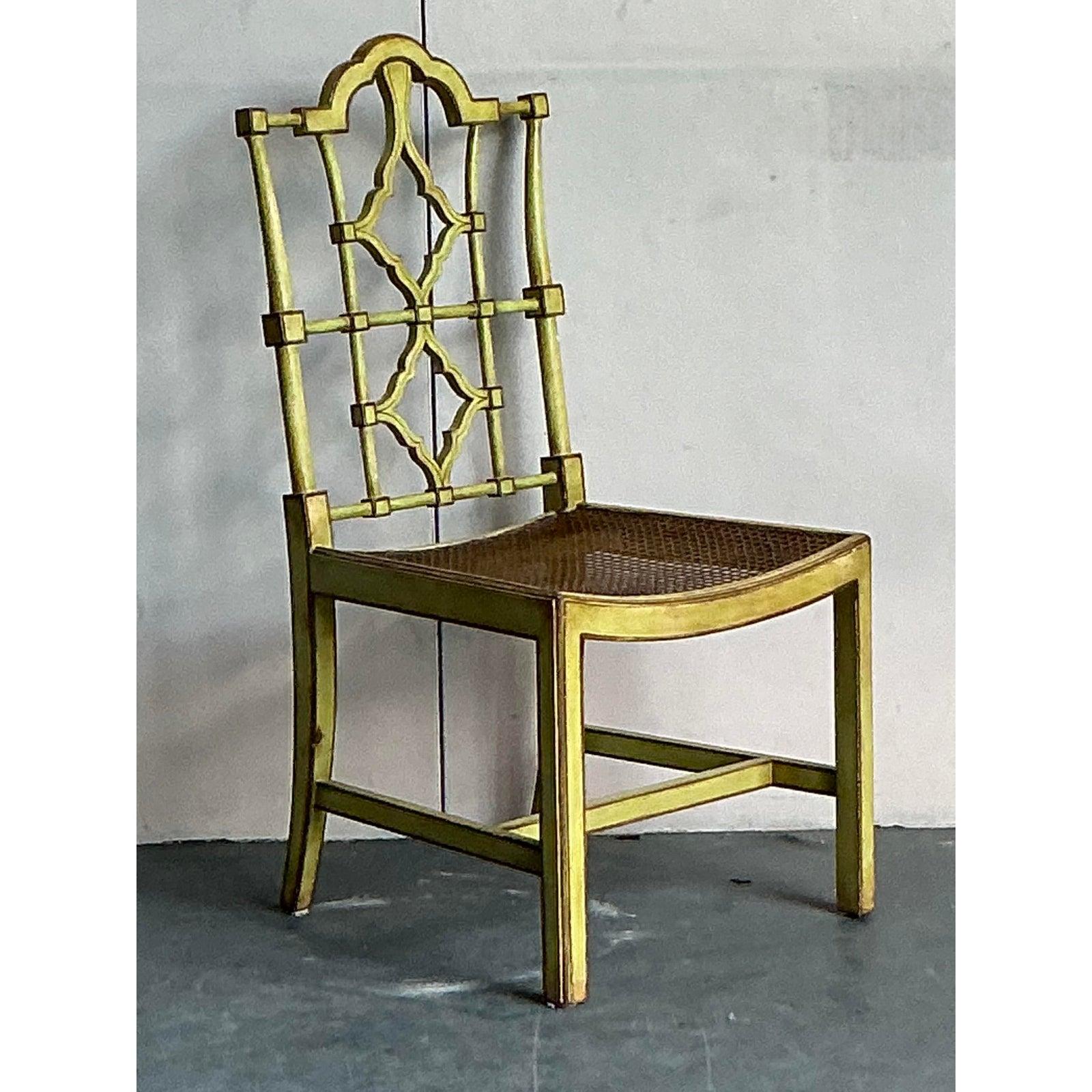 20th Century Vintage Regency Patina Pagoda Chair For Sale