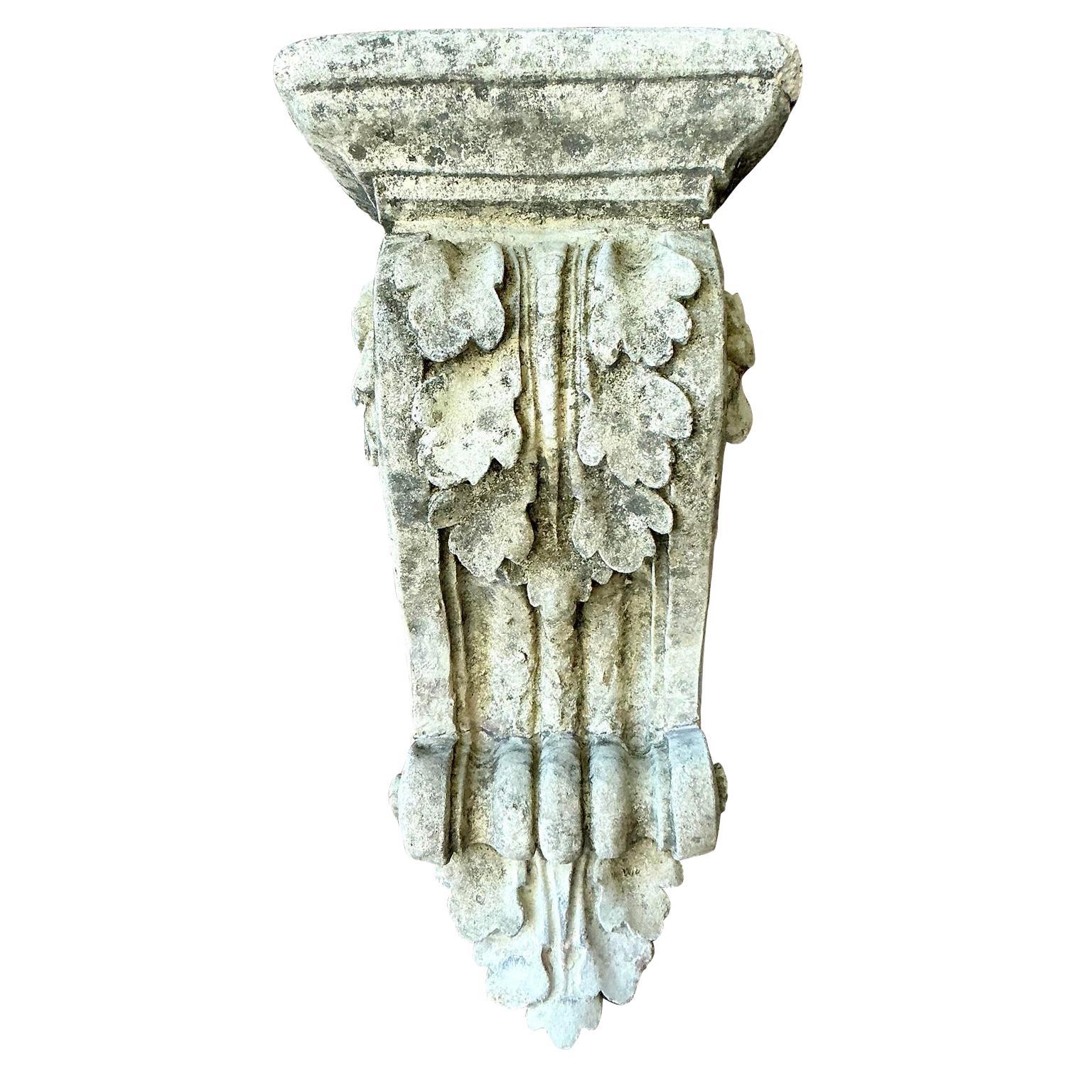 Vintage Regency Patinated Cast Concrete Architectural Bracket