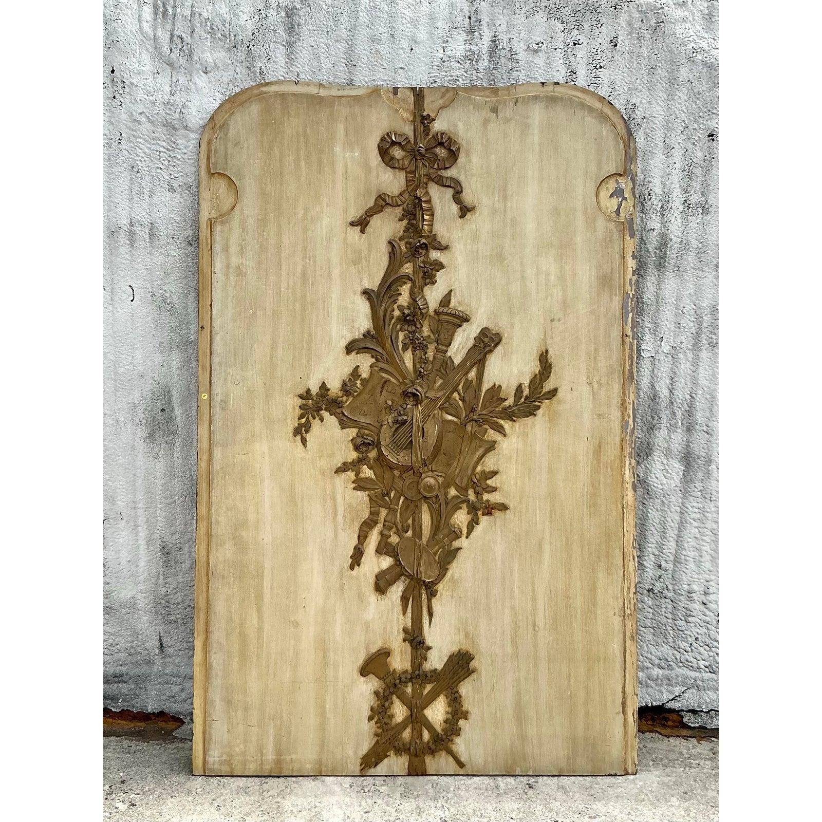 Vintage Regency Patinierte Doheny Graustein Manor Metallrelieftafel im Regency-Stil im Angebot 1
