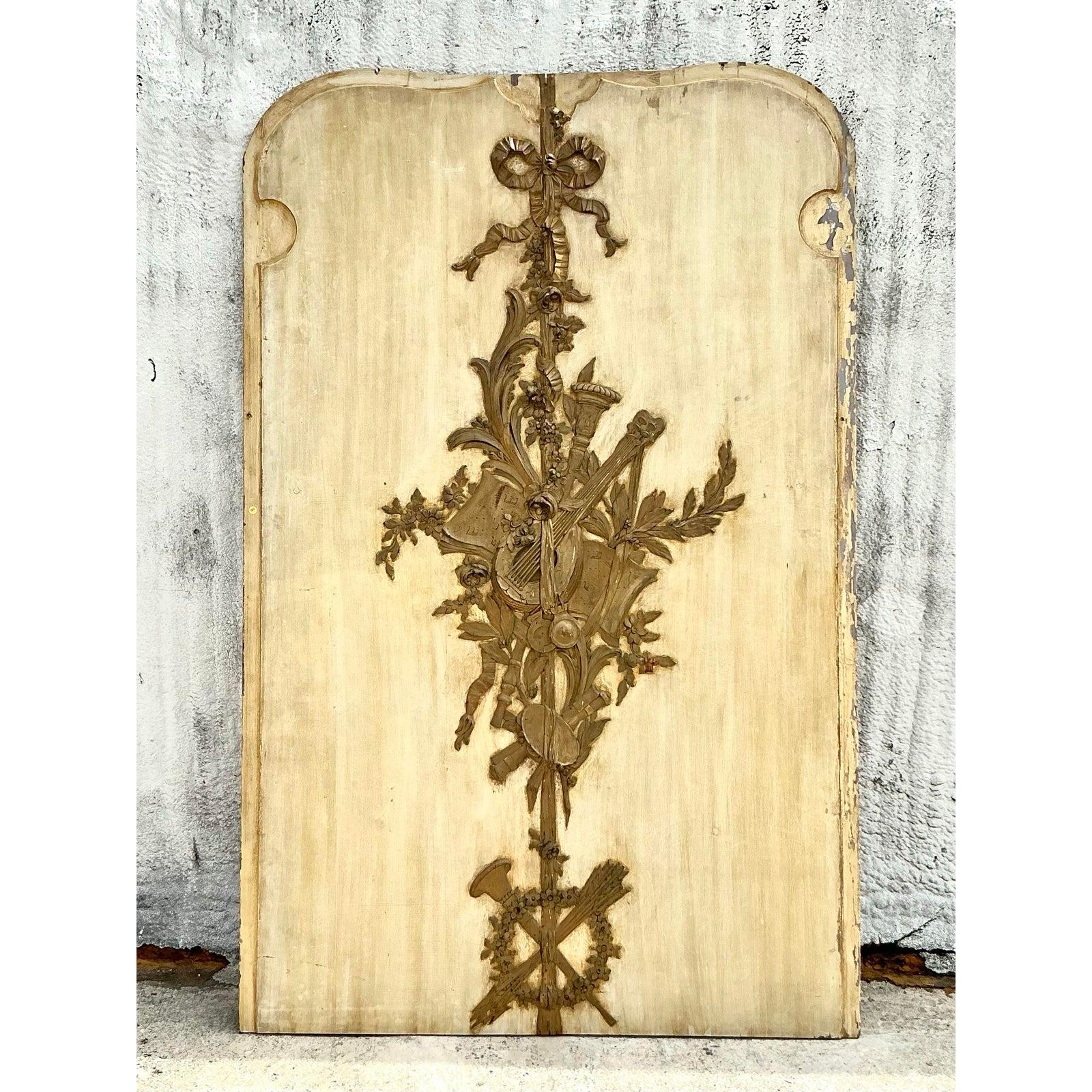 Vintage Regency Patinierte Doheny Graustein Manor Metallrelieftafel im Regency-Stil im Angebot 2