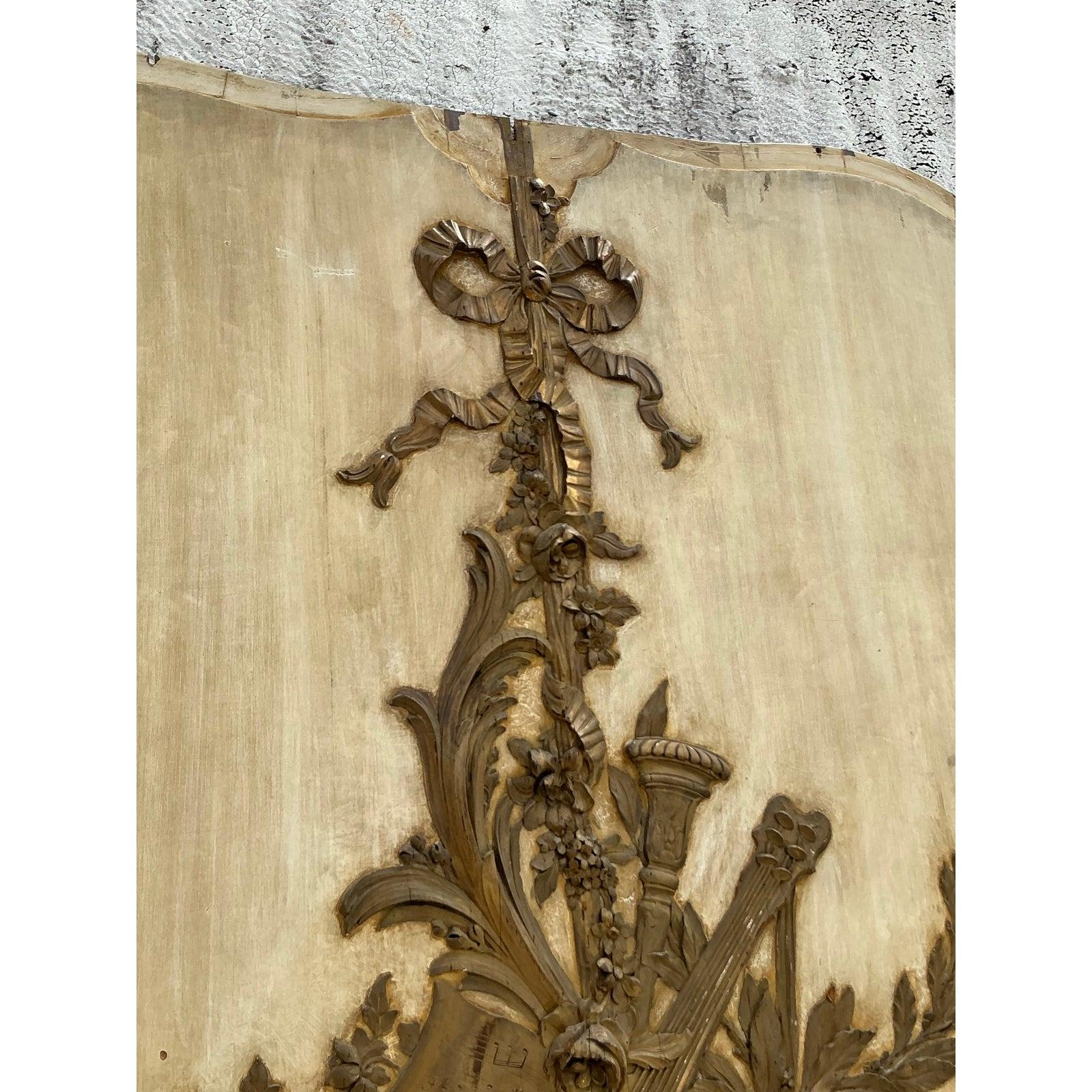 Vintage Regency Patinierte Doheny Graustein Manor Metallrelieftafel im Regency-Stil im Angebot 3