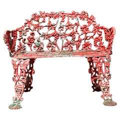 Panchina vintage in ferro battuto patinato Regency