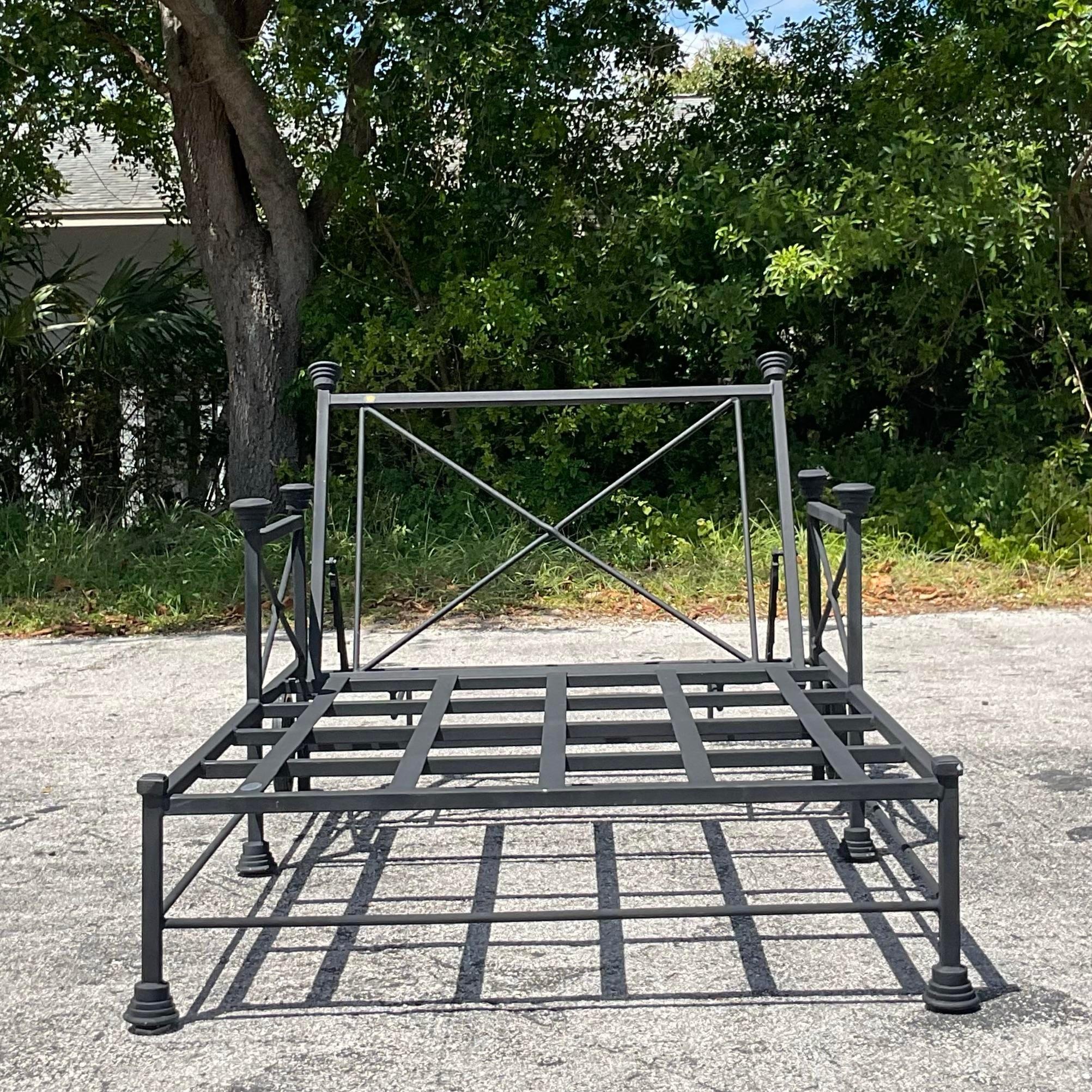 American Vintage Regency Pavillion Cast Aluminum Double Chaise Lounge