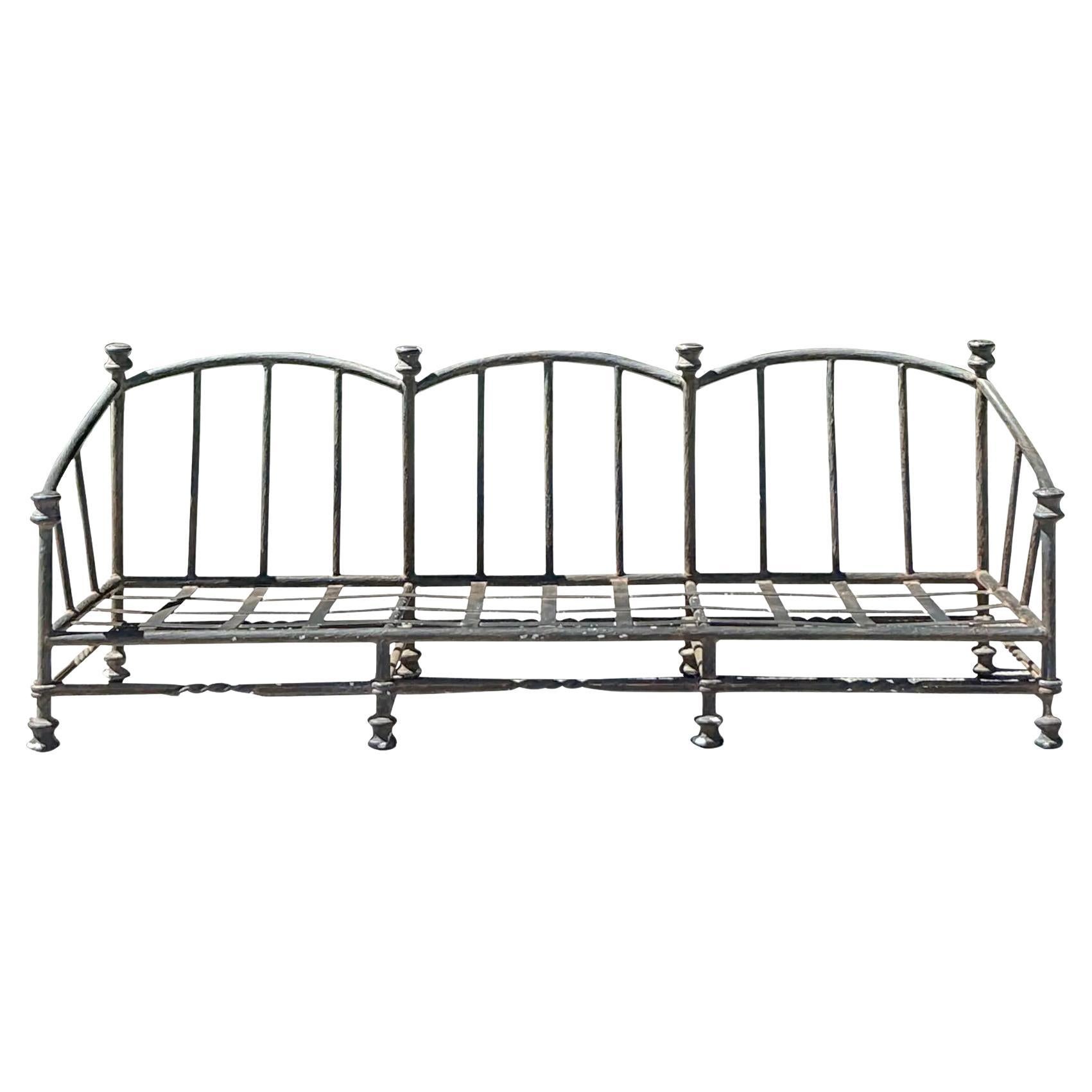 Vintage Regency Pavillion Cast Aluminum Sofa