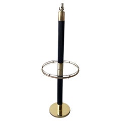 Retro Regency Pencil Reed and Gold Floor Lamp/Side Table