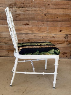 Vintage Regency Phyllis Morris Faux Bamboo Lattice Lounge Chair