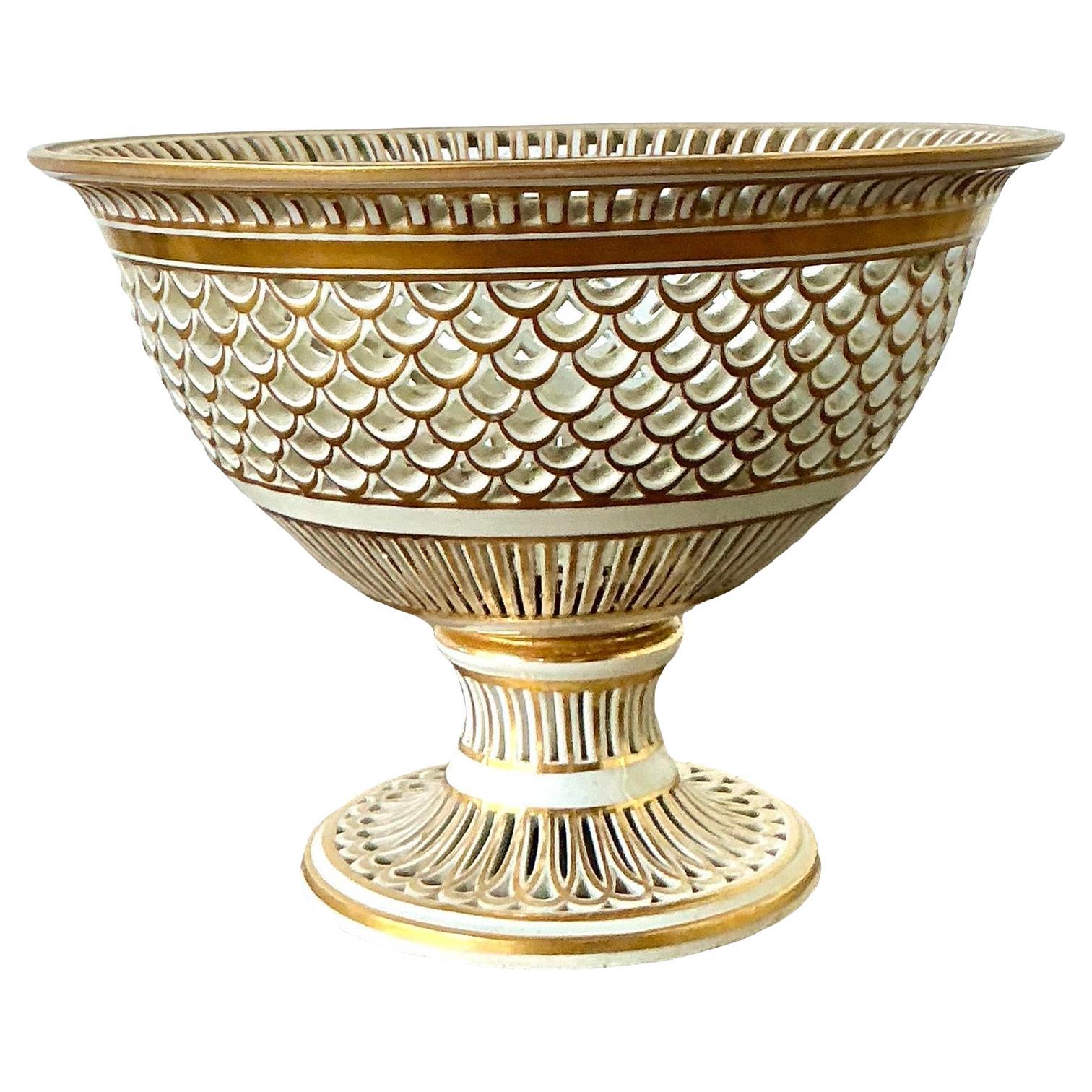 Vintage Regency Pierced Porcelain Bowl