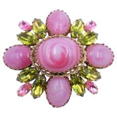 Vintage Regency Pink Cross Brooch