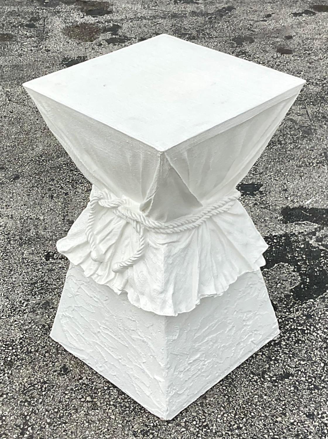 North American Vintage Regency Plaster Table Pedestal After John Dickinson For Sale