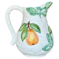 Brocca di frutta in ceramica smaltata portoghese d'epoca Regency