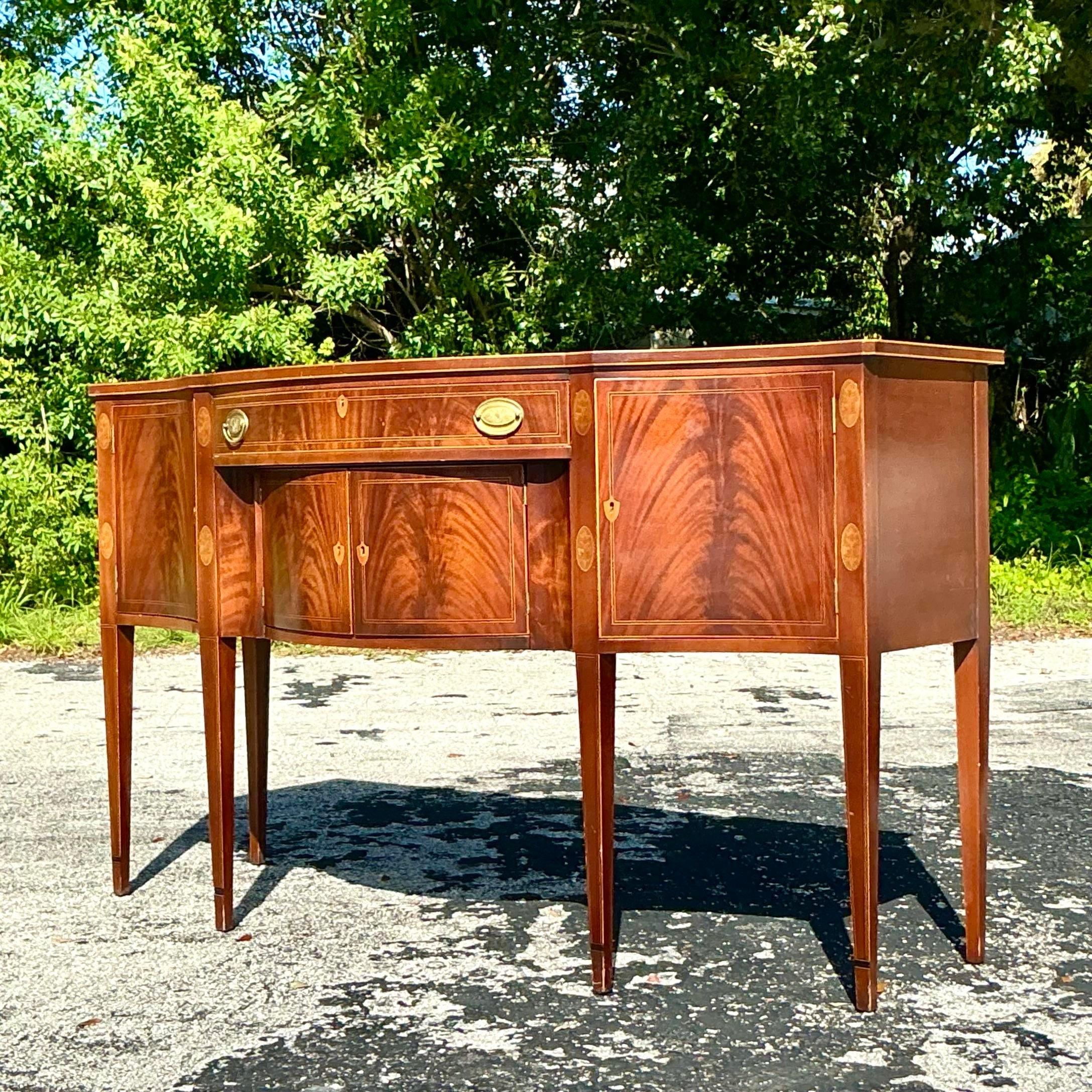 Vintage Regency Potthaus Flamme Mahagoni Credenza im Zustand „Gut“ in West Palm Beach, FL