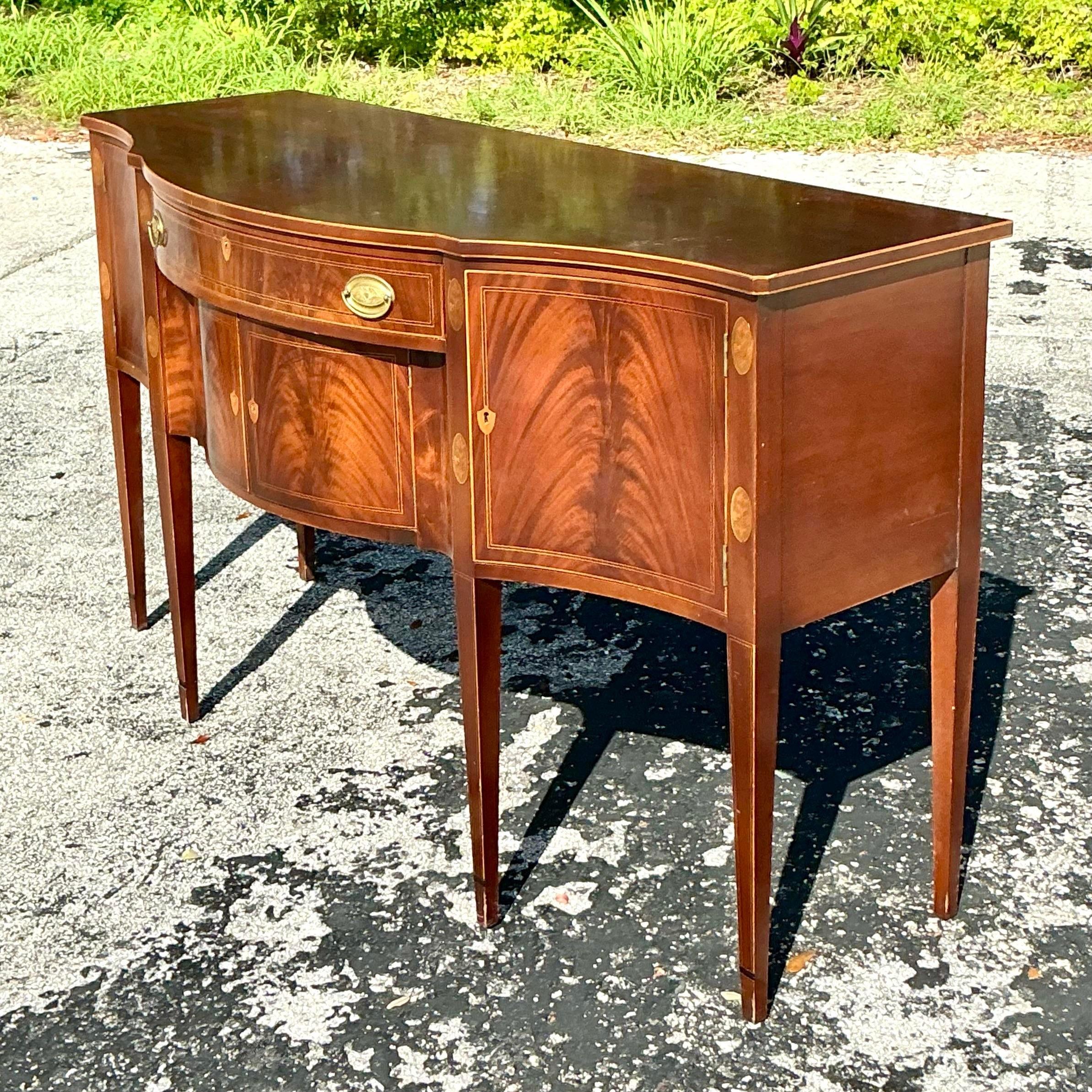 Vintage Regency Potthaus Flamme Mahagoni Credenza (Metall)