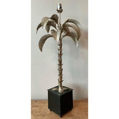 Vintage Regency Punch Cut Palm Tree Lamp