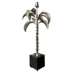 Vintage Regency Punch Cut Palm Tree Lamp