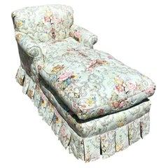 Vintage Regency Quilted Floral Chaise Lounge