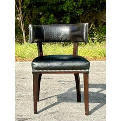 Vintage Regency Ralph Lauren “Clivedon” Embossed Croc Klismos Chair