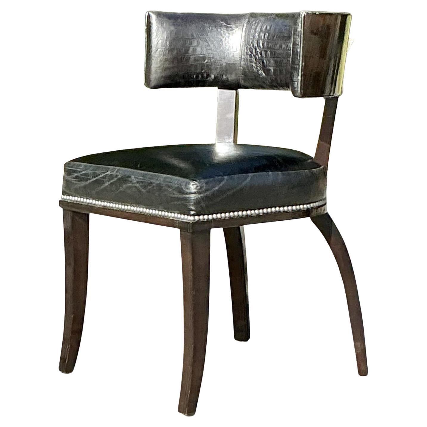 Vintage Regency Ralph Lauren “Clivedon” Embossed Croc Klismos Chair