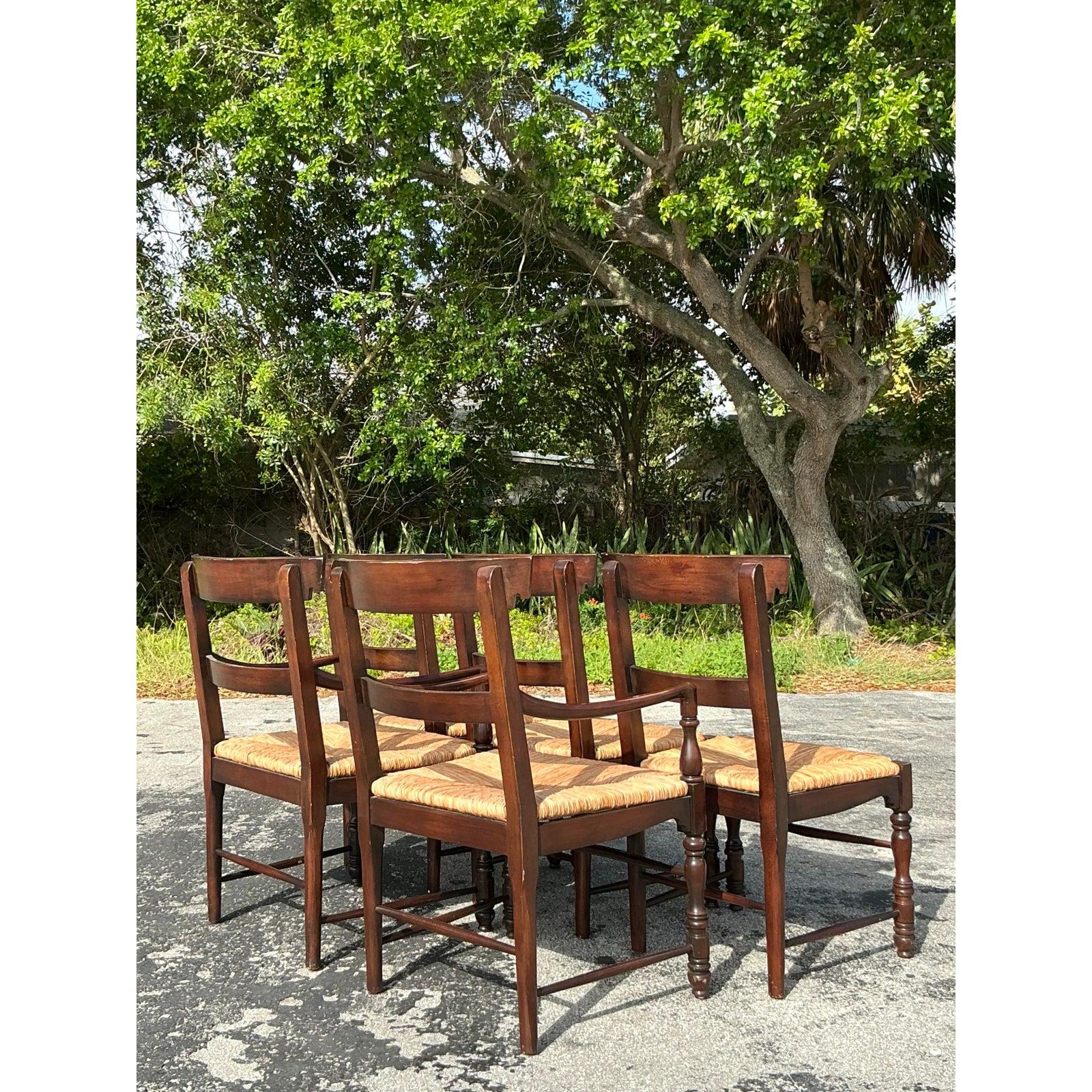 Vintage Regency Ralph Lauren Rush Marseilles Esszimmerstühle im Regency-Stil - 5er-Set (amerikanisch) im Angebot