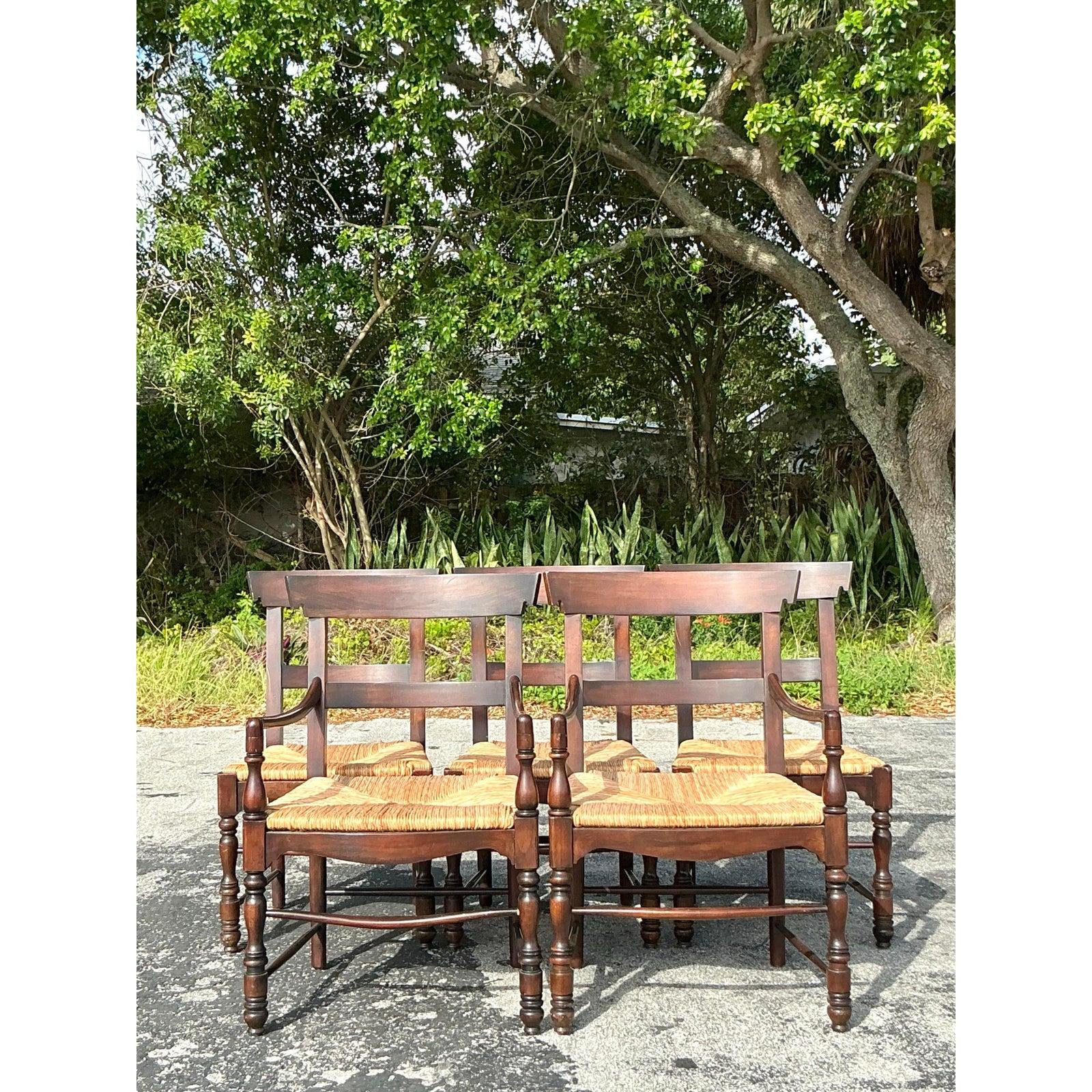 Vintage Regency Ralph Lauren Rush Marseilles Esszimmerstühle im Regency-Stil - 5er-Set im Zustand „Gut“ im Angebot in West Palm Beach, FL
