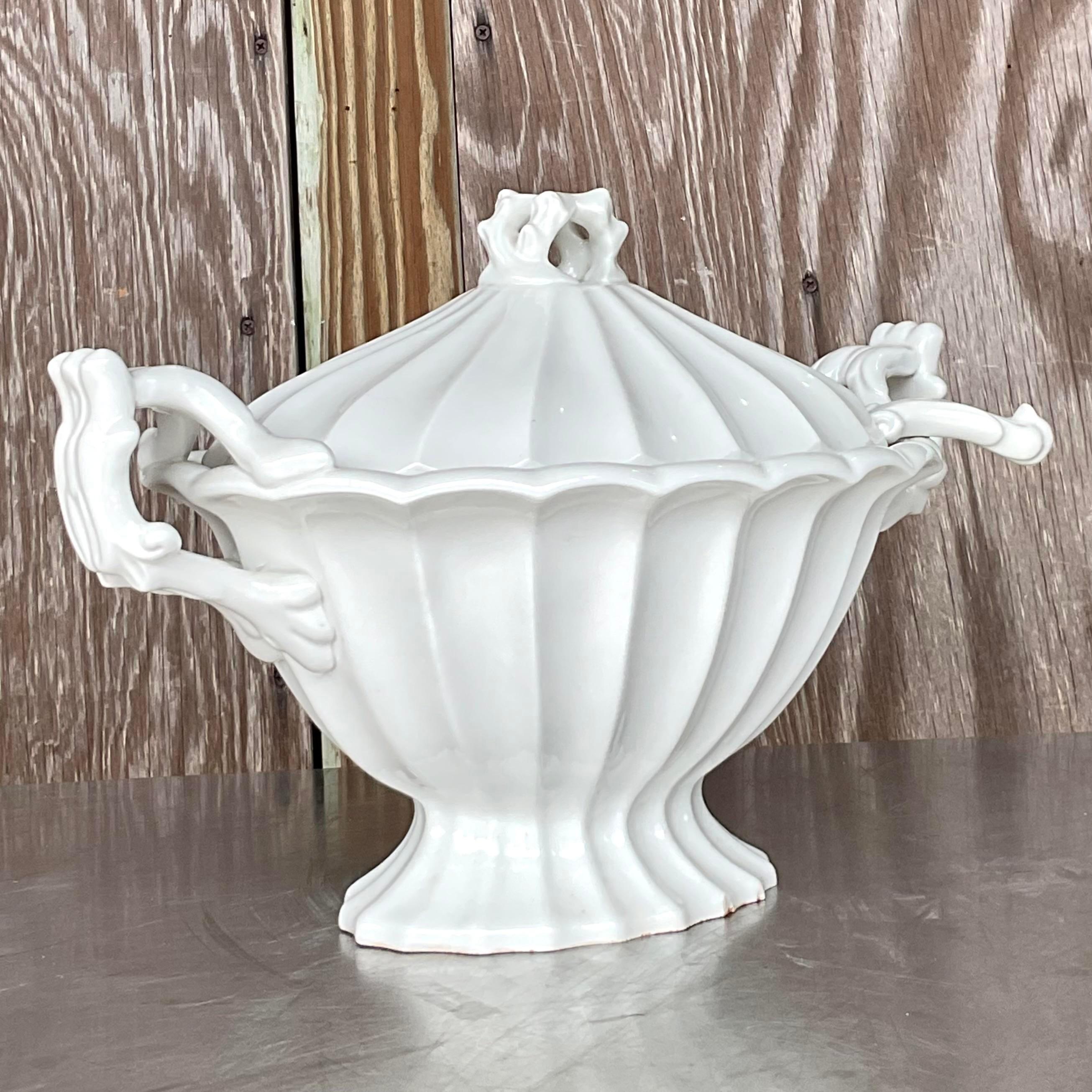 Grès porcellanato Zuppiera vintage in ceramica smaltata Red Cliff Stoneware in vendita
