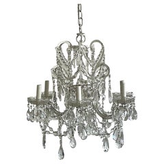 Vintage Regency Restoration Hardware Crystal Drop Chandelier