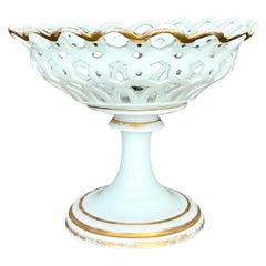 Compota de porcelana perforada reticulada Vintage Regency