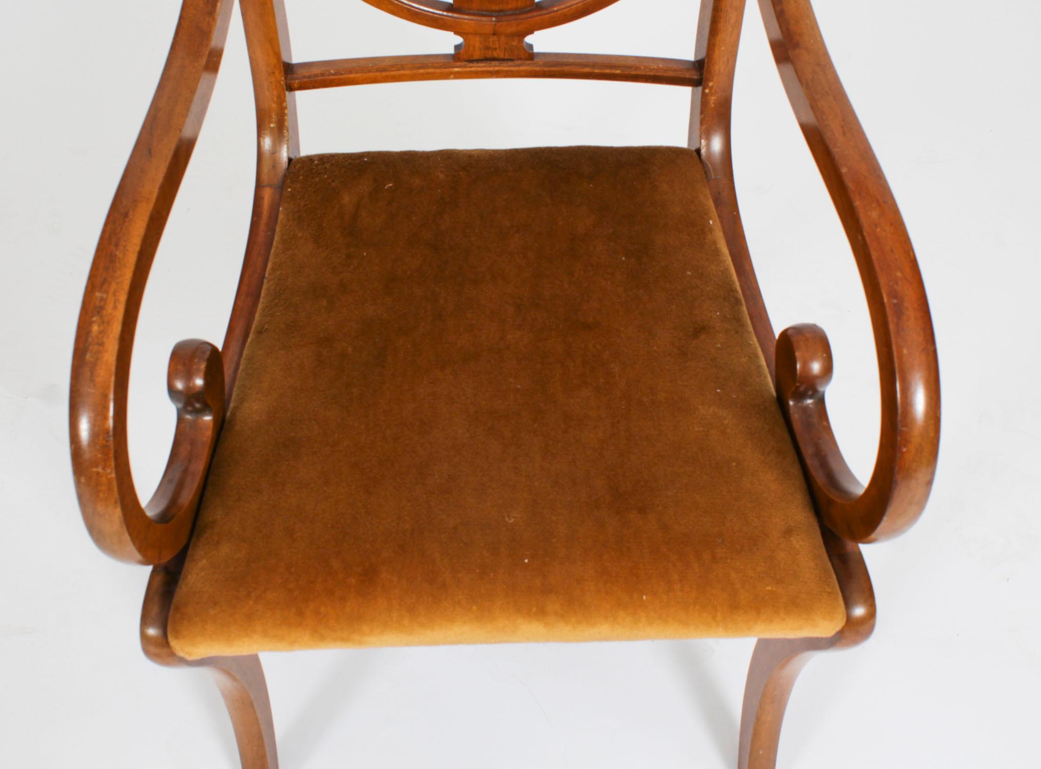 Vintage Regency Revival Dining Table & 6 Dining Chairs 20th Century 9