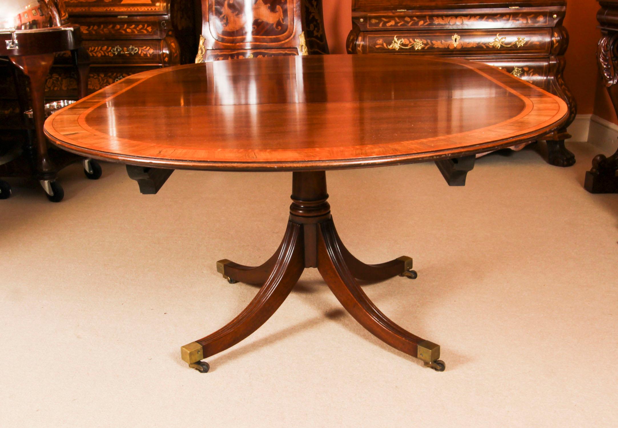 Vintage Regency Revival Dining Table & 6 Dining Chairs 20th Century 4