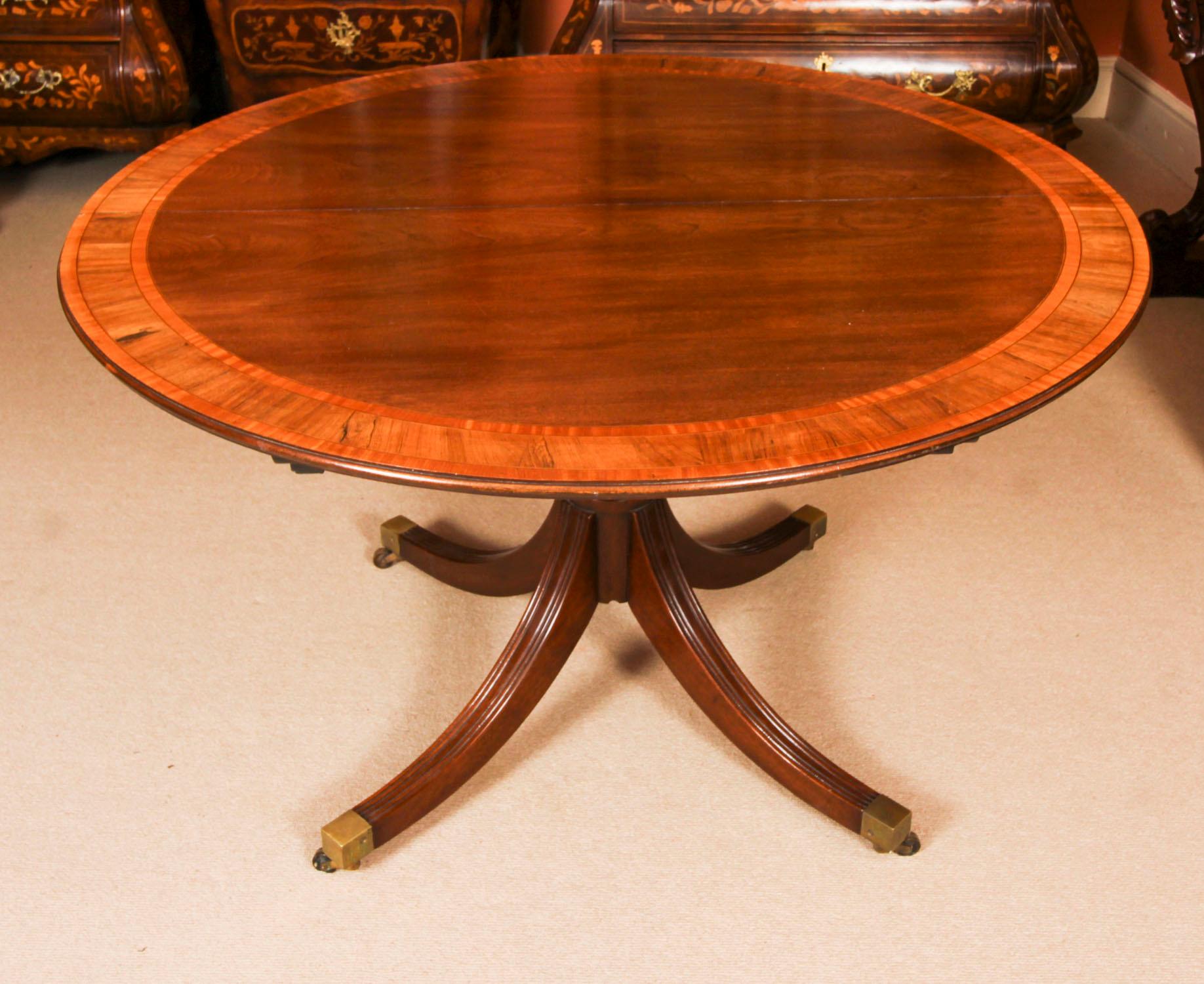Vintage Regency Revival Dining Table & 6 Dining Chairs 20th Century 5