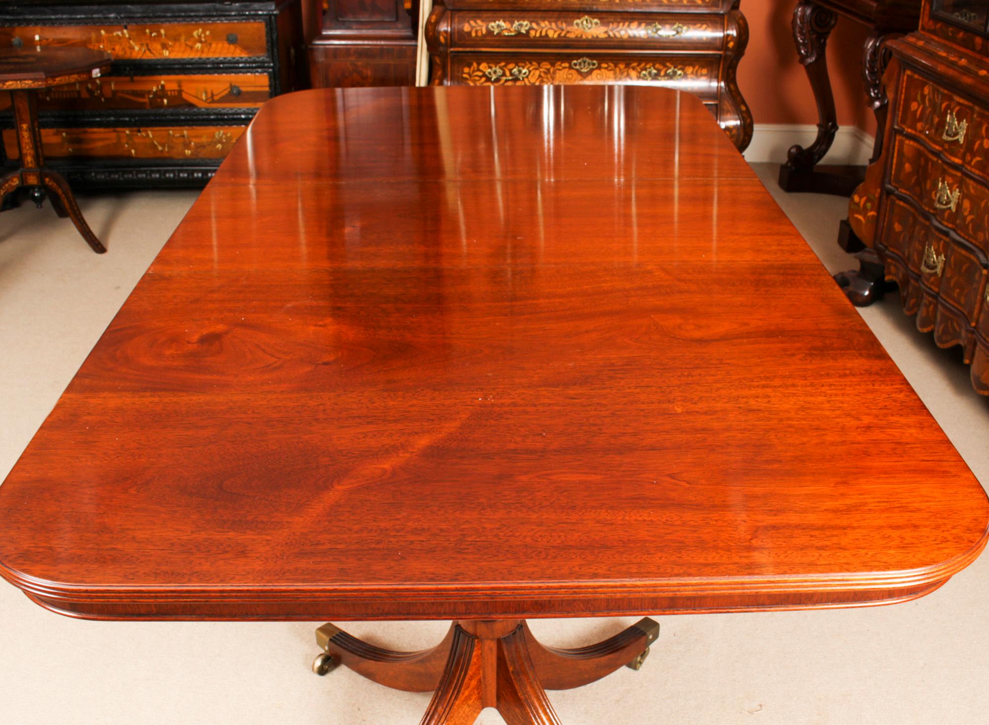 Vintage Regency Revival Dining Table & 8 Chairs by William Tillman 20th C 1