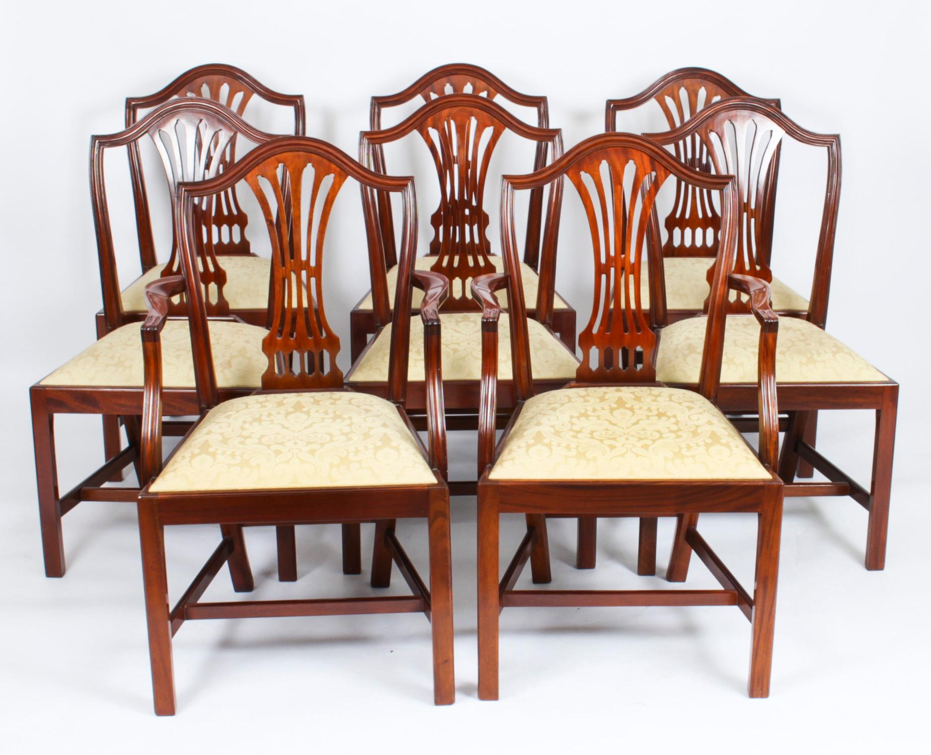Vintage Regency Revival Dining Table & 8 Chairs by William Tillman 20th C 3