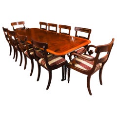 Table de salle à manger Vintage Regency Revival par William Tillman & 10 chaises 20ème siècle