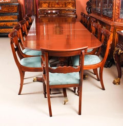 Vintage Regency Revival Dining Table by William Tillman & 12 Chairs 20th Century