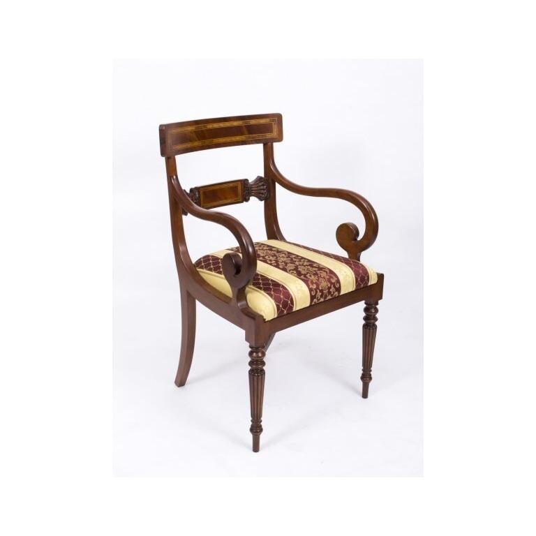 Vintage Regency Revival Dining Table by William Tillman & 8 Chairs 20th Century For Sale 8
