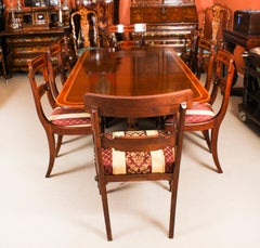 Vintage Regency Revival Dining Table by William Tillman & 8 Chairs 20th Century