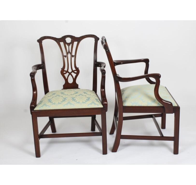 Table de salle à manger néo-Régence William Tillman et 8 chaises anciennes en vente 11