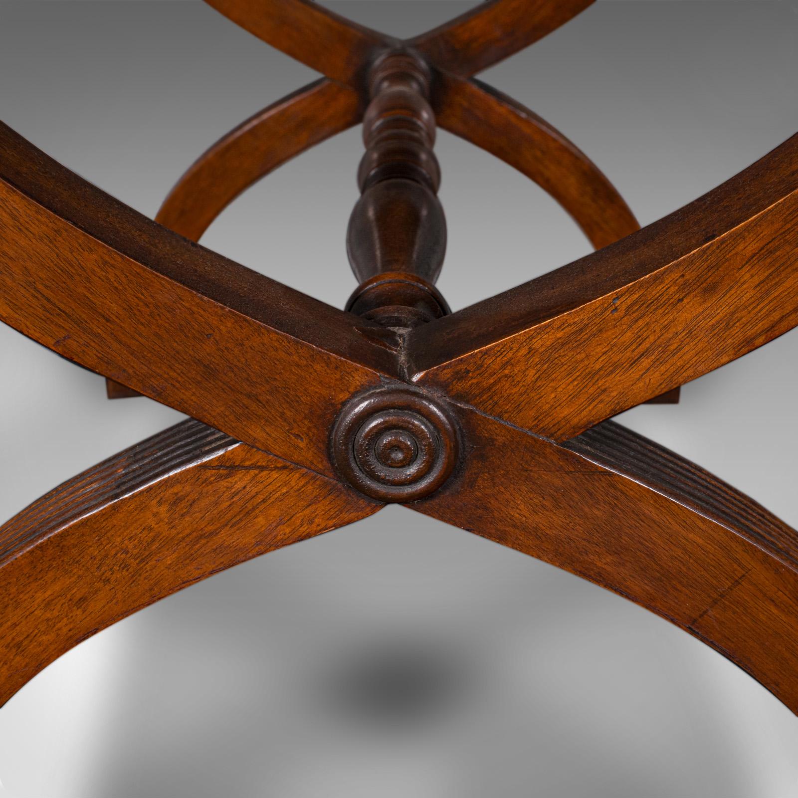 Tabouret de chambre à coucher de style Regency vintage, anglais, hêtre, cheminée, tabouret de chambre à coucher en vente 2