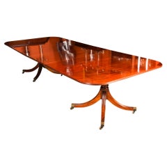 Vintage Regency Revival Twin Pillar Dining Table by William Tillman 20th C